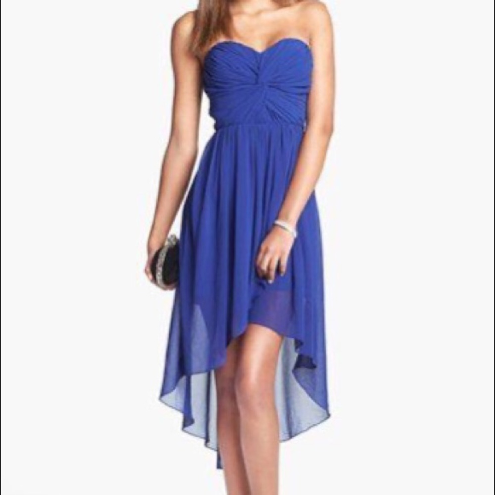 Nordstrom strapless twist front High/Low Dress